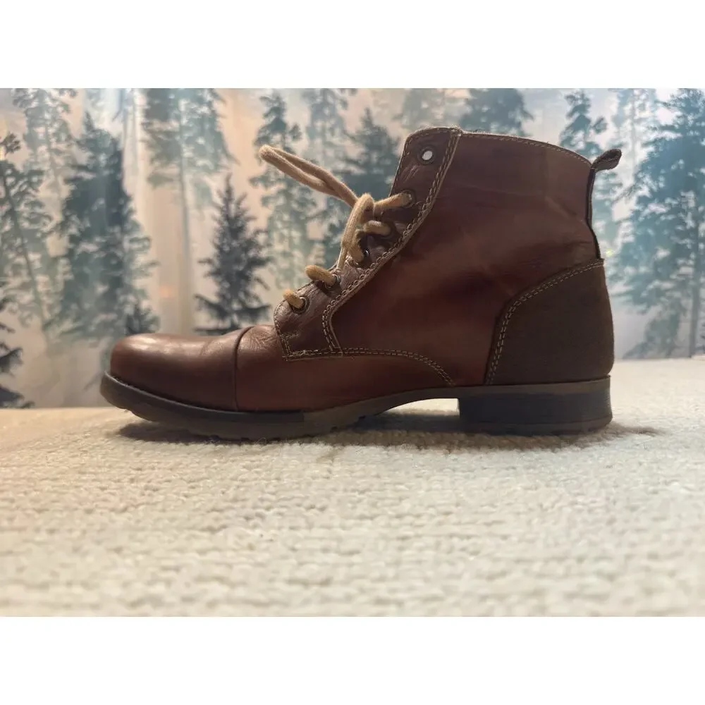 Bullboxer Delden Leather Boots Men's 10 EU43 Brown Workboot Portugal SEE NOTE